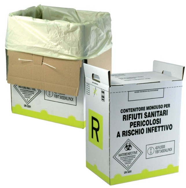 Contenitore rifiuti sanitari in cartone
