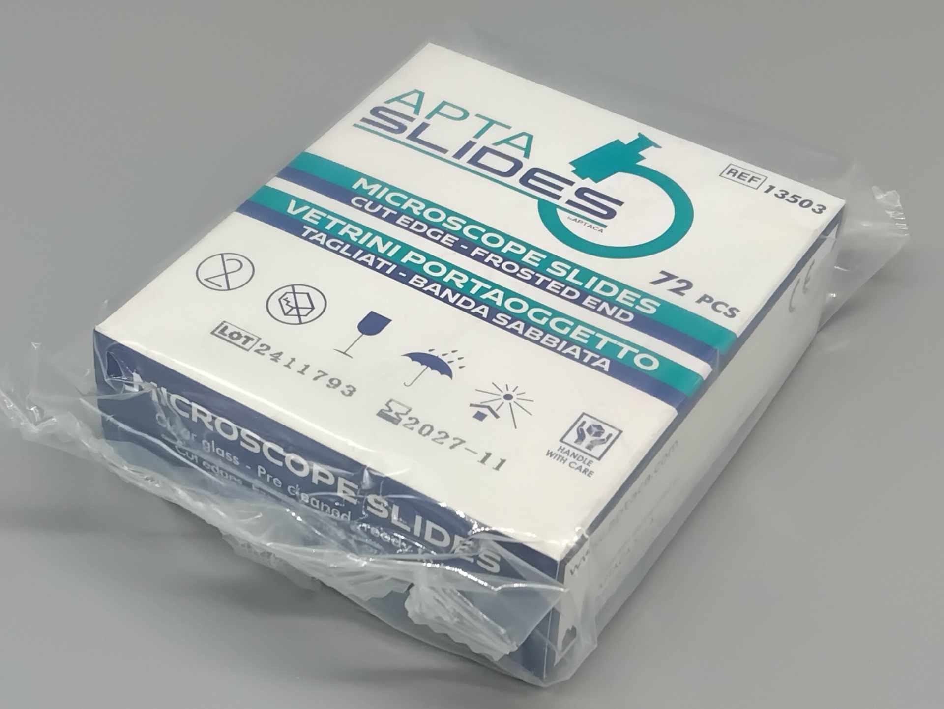 Vetrini porta oggetto con banda sabbiata